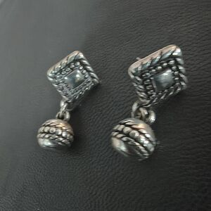 Brighton Silver Geometric Dangle Earrings